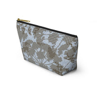 Floral Plaid Accessory Pouch w T-bottom in Aqua